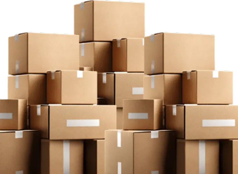 A stack of cardboard parcels
